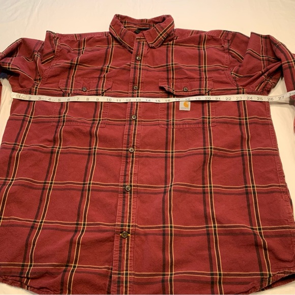 Carhartt Loose Fit Plaid Long Sleeve Button Down Shirt Men’s XL - Picture 6 of 9